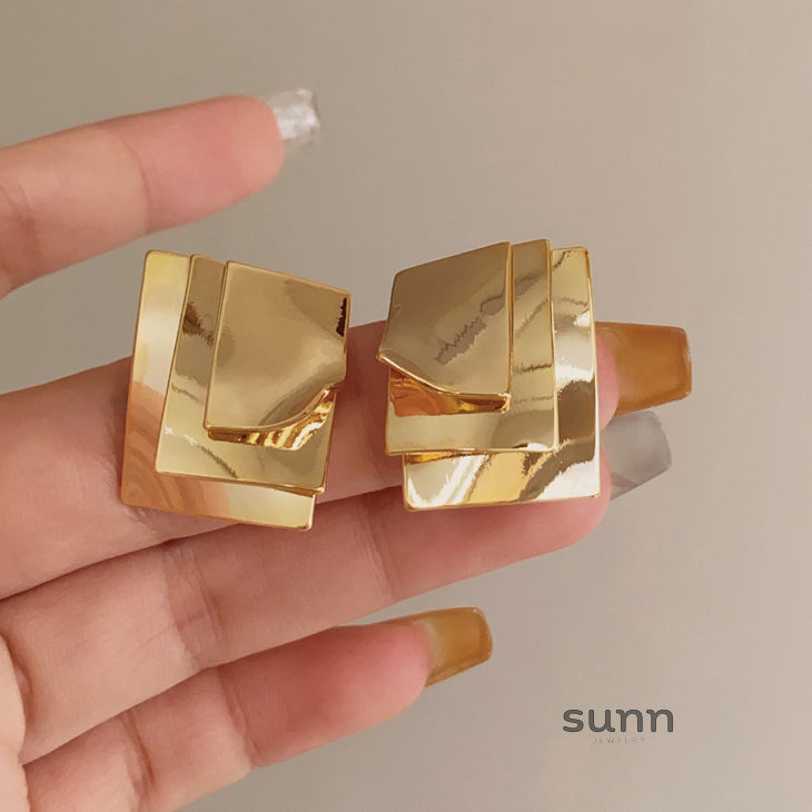 Kassidee Layered Geometric Earrings [C6YG59B8]