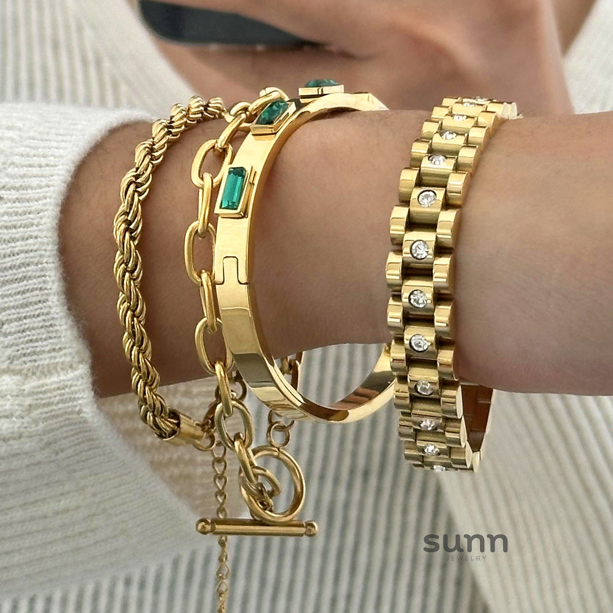 Kassidy Zircon Chain Bracelet [KNZE030H]