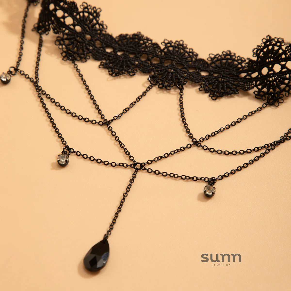 Katalina Lace Crystal Thigh Chain
