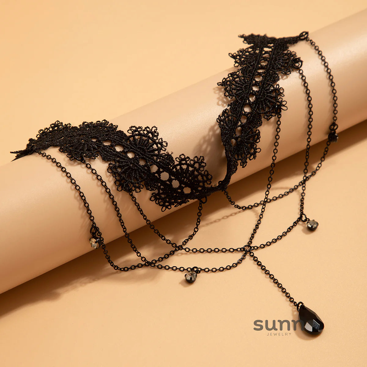 Katalina Lace Crystal Thigh Chain
