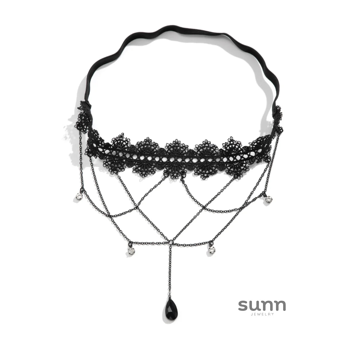 Katalina Lace Crystal Thigh Chain