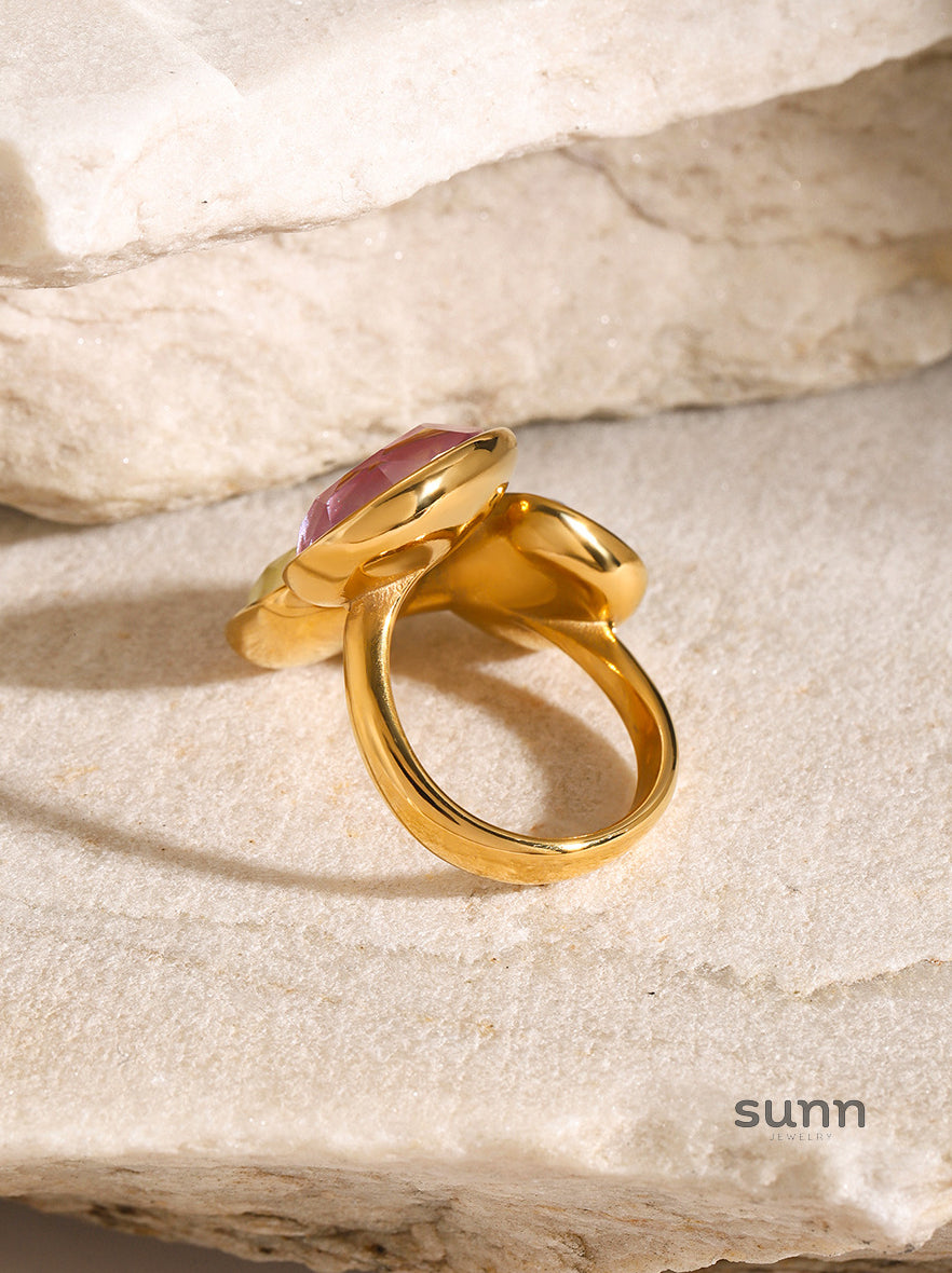 Katharine Wavy Rhinestone Ring [8Y2H3YSH]