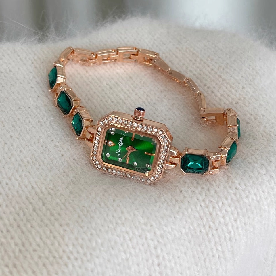 Katie Square Emerald Bracelet Watch [9E6H6U8K]