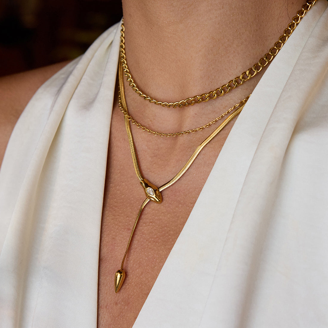 Katrina Zircon Serpent Necklace [DJ6F5WXK]