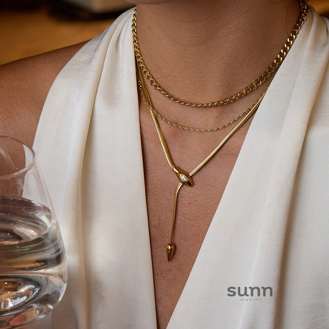 Katrina Zircon Serpent Necklace [DJ6F5WXK]