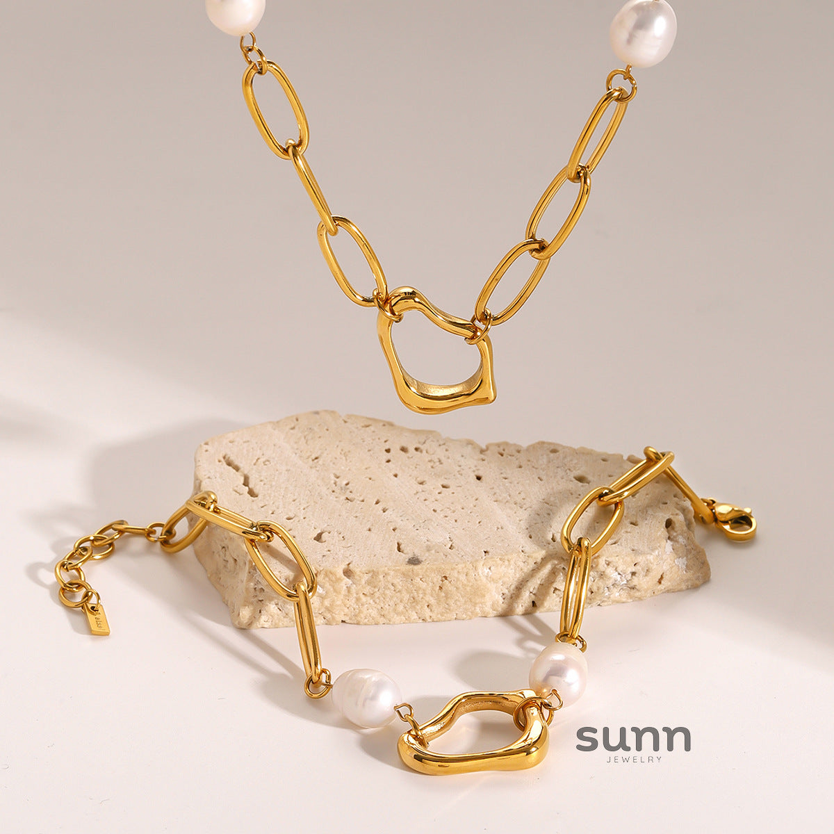 Kattleya Wave Pearl Jewelry Set [YC1K7FDG]