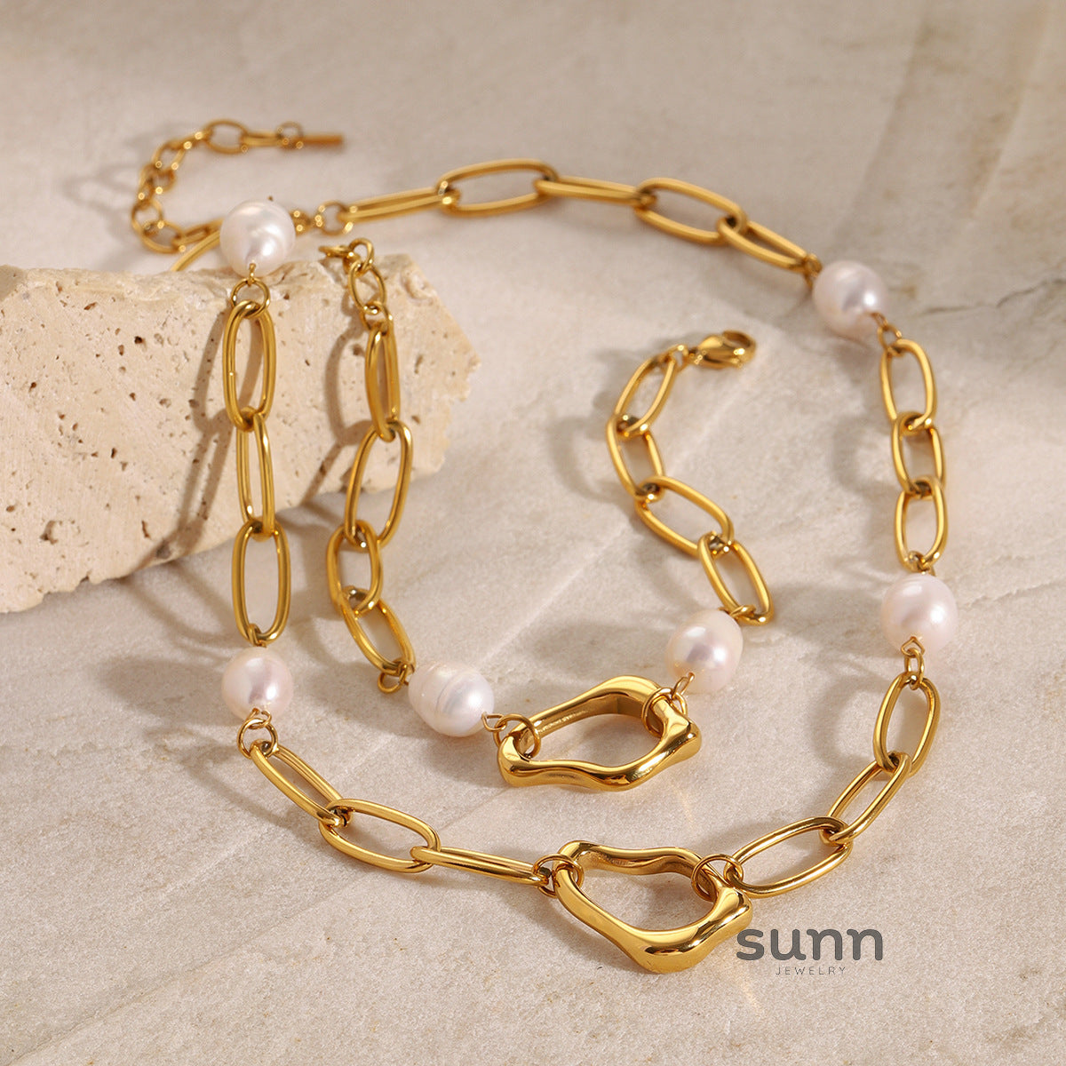 Kattleya Wave Pearl Jewelry Set [CNZAR4Y2]