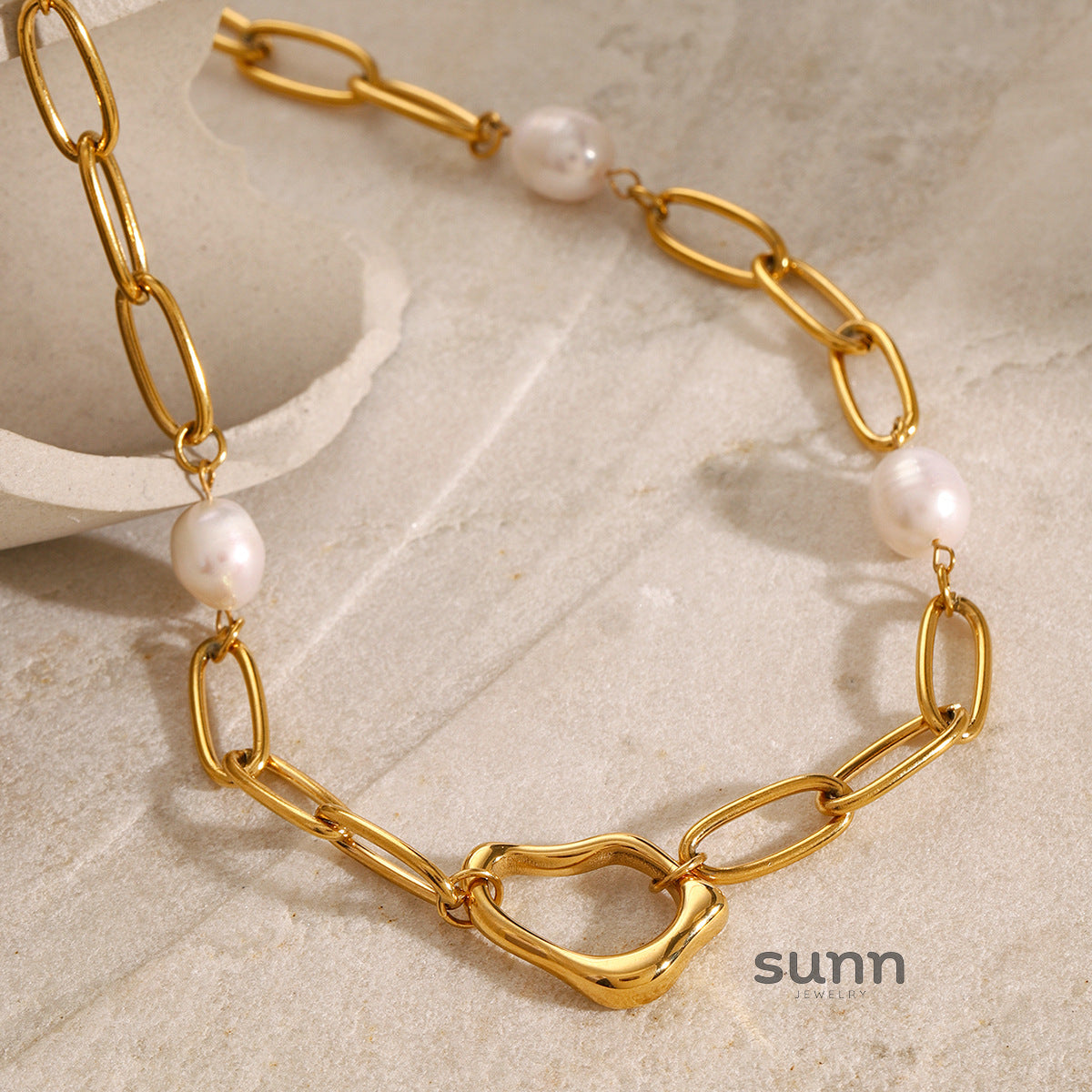 Kattleya Wave Pearl Jewelry Set [102VW48I]