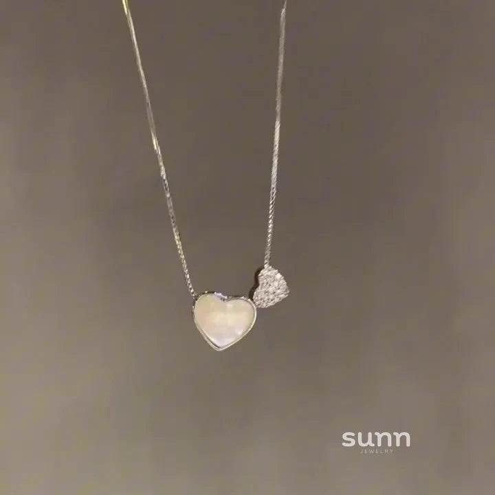 Katy Double Heart Pendant Necklace
