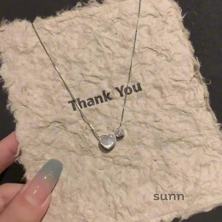 Katy Double Heart Pendant Necklace