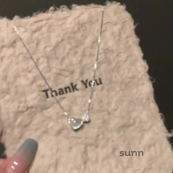 Katy Double Heart Pendant Necklace