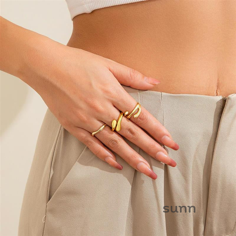 Katy Liquid Metal Open Ring [II6LFKDL]