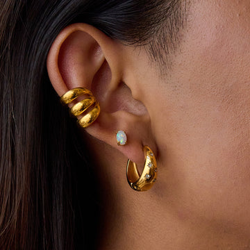 Katya Puffy Diamond Hoop Earrings [YV908W86]