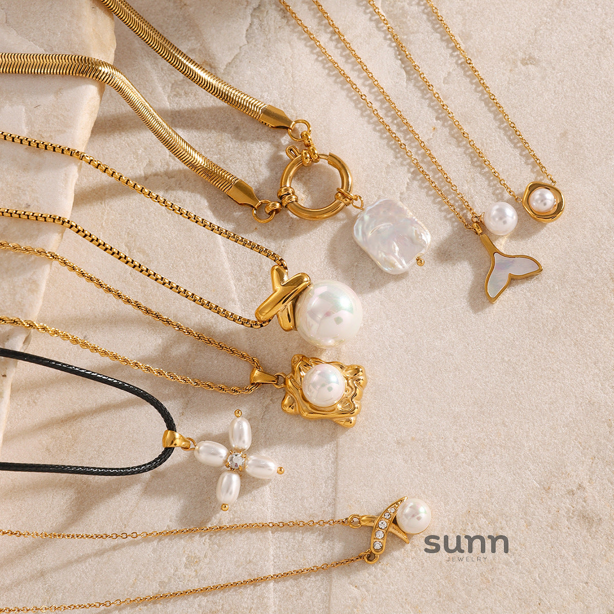 Kayce Pearl Clavicle Necklace [TPTR485M]