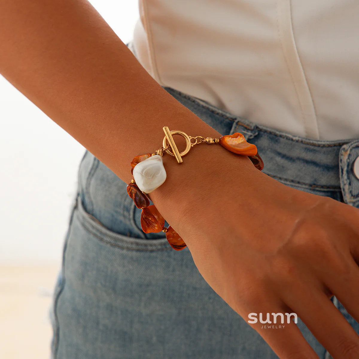 Kayce Shell Toggle Bracelet Necklace