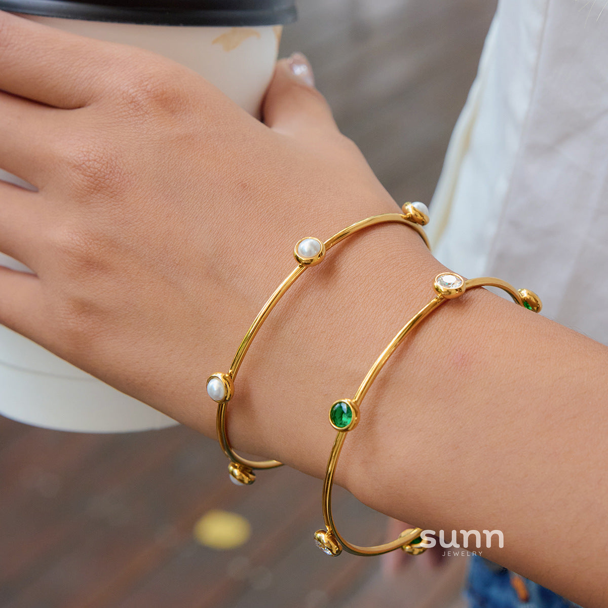 Kaycee Pearl Chain Bracelet [UOK1XC5B]