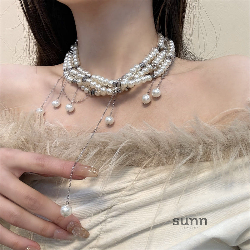 Kaydance Pearl Heart Choker [F0VFH40J]