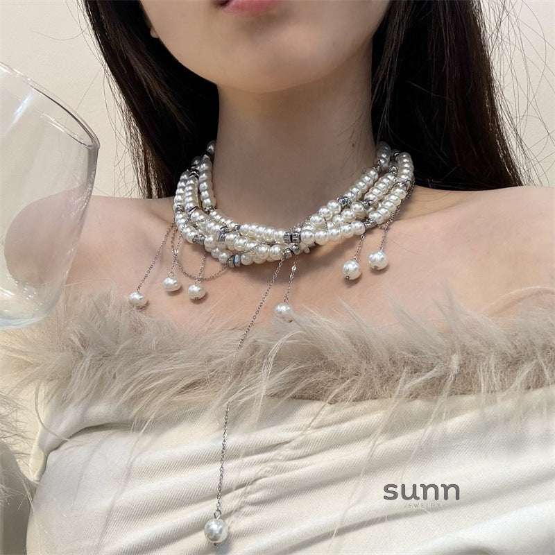 Kaydance Pearl Heart Choker [V5UGHOAP]