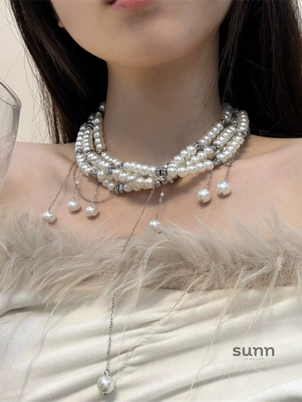 Kaydance Pearl Heart Choker [PJQPU3JE]