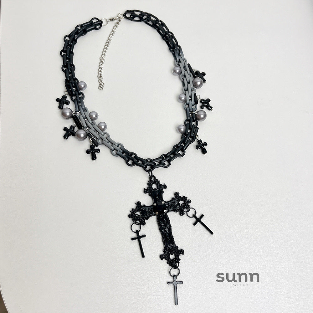 Kaylah Gothic Cross Necklace [WWBPUD1D]