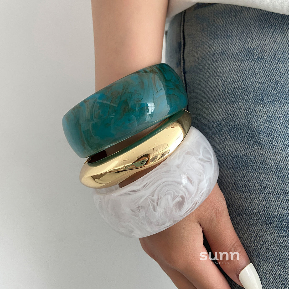 Kaylani Smudged Resin Bangle [DKSP21OQ]