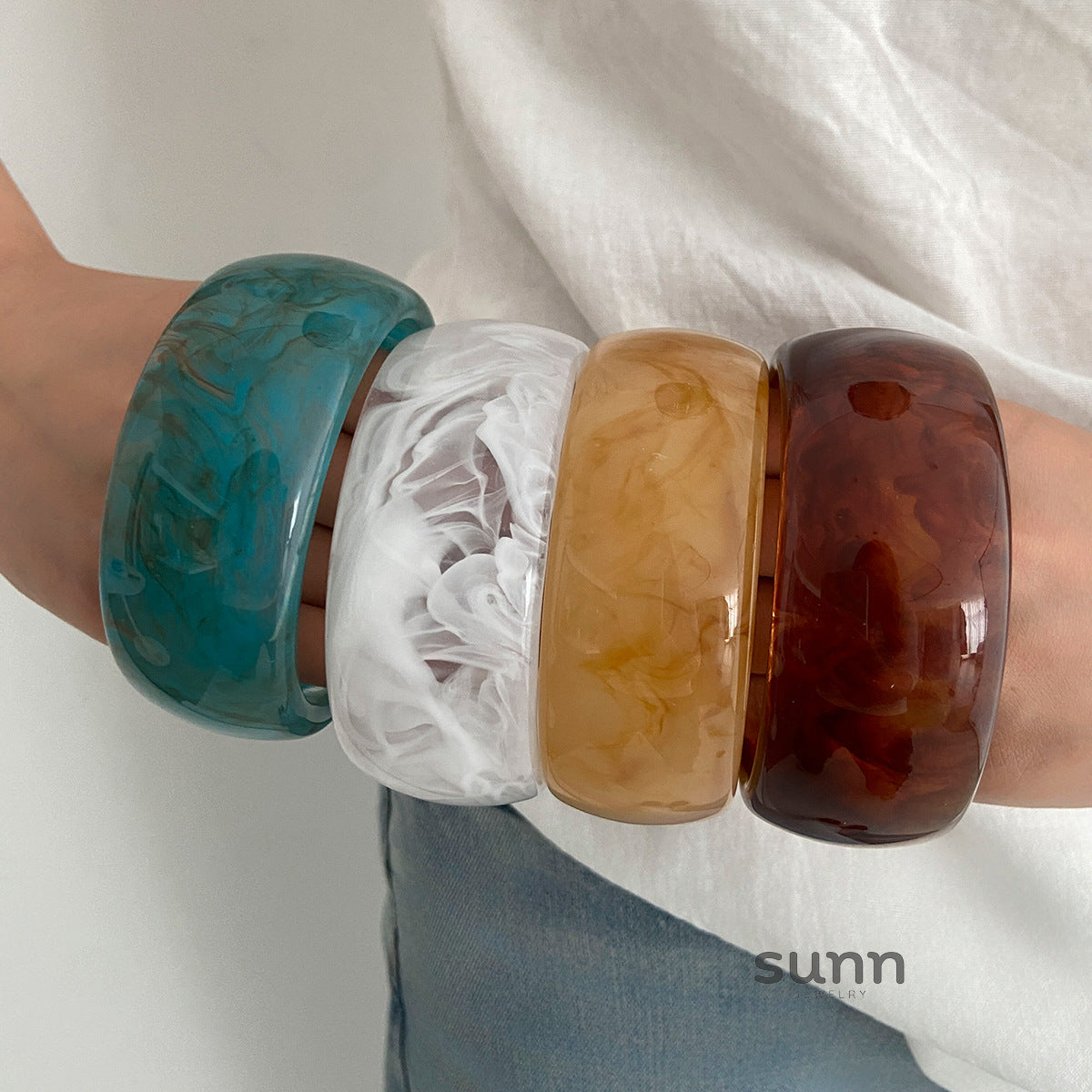 Kaylani Smudged Resin Bangle [P64CW5RL]
