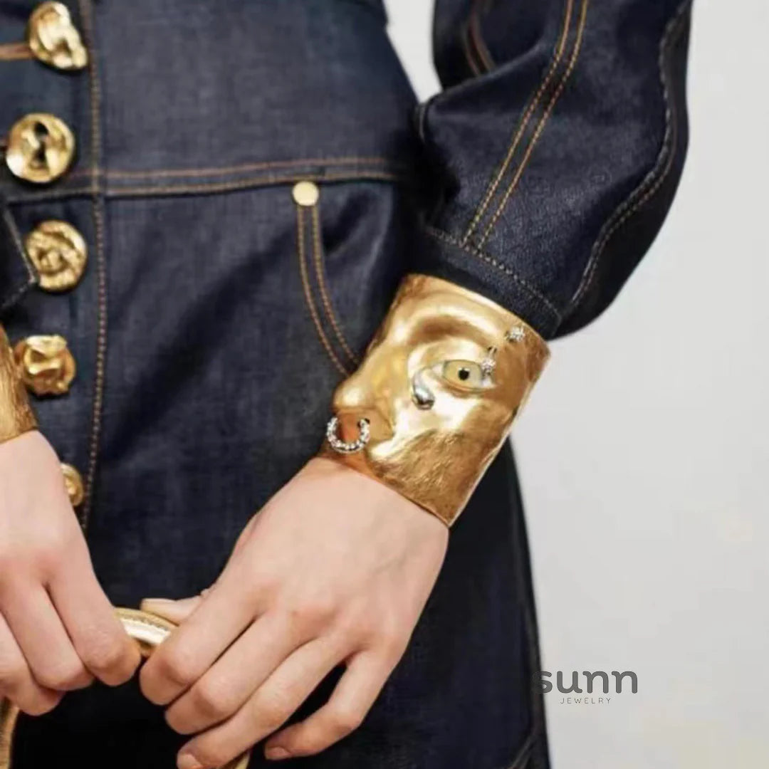 Kayleah Sculptural Face Bracelet