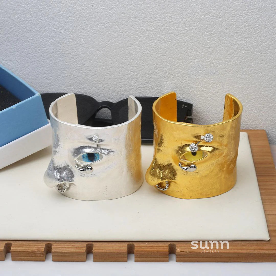 Kayleah Sculptural Face Bracelet
