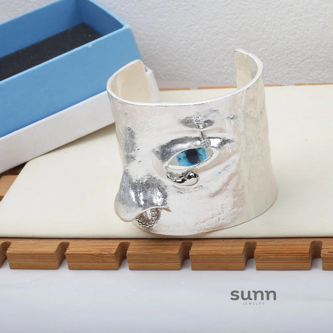 Kayleah Sculptural Face Bracelet