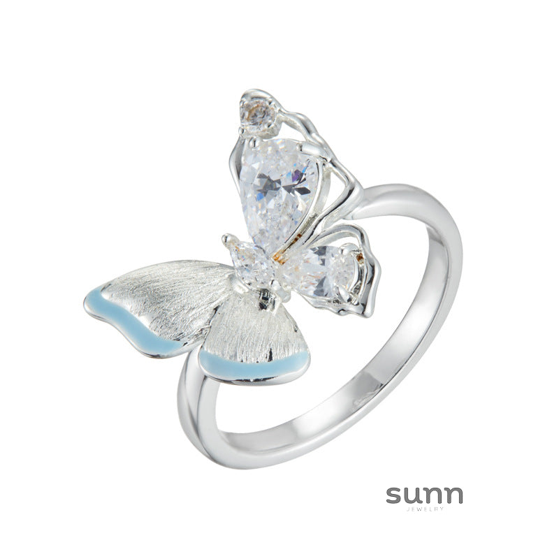 Kayleen Brushed Butterfly Ring [A2Y75IHG]