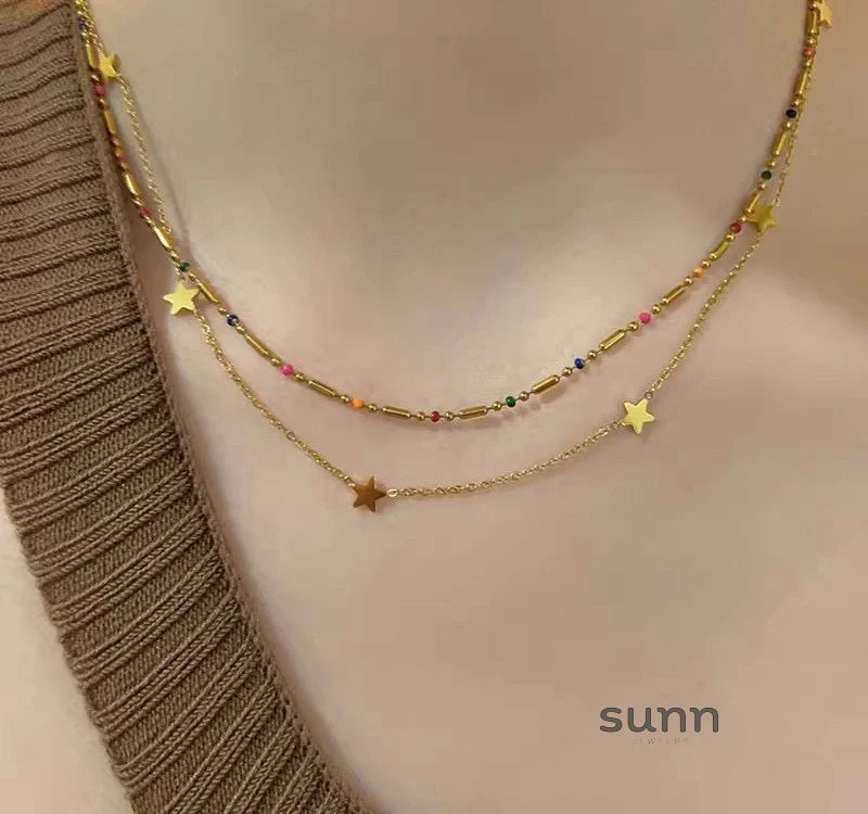 Kaylianna Layered Star Necklace