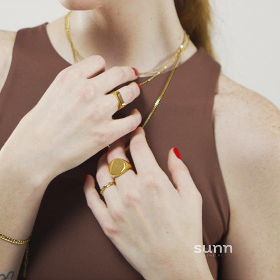 Kayloni Geometric Gold Ring [84WWC0T0]