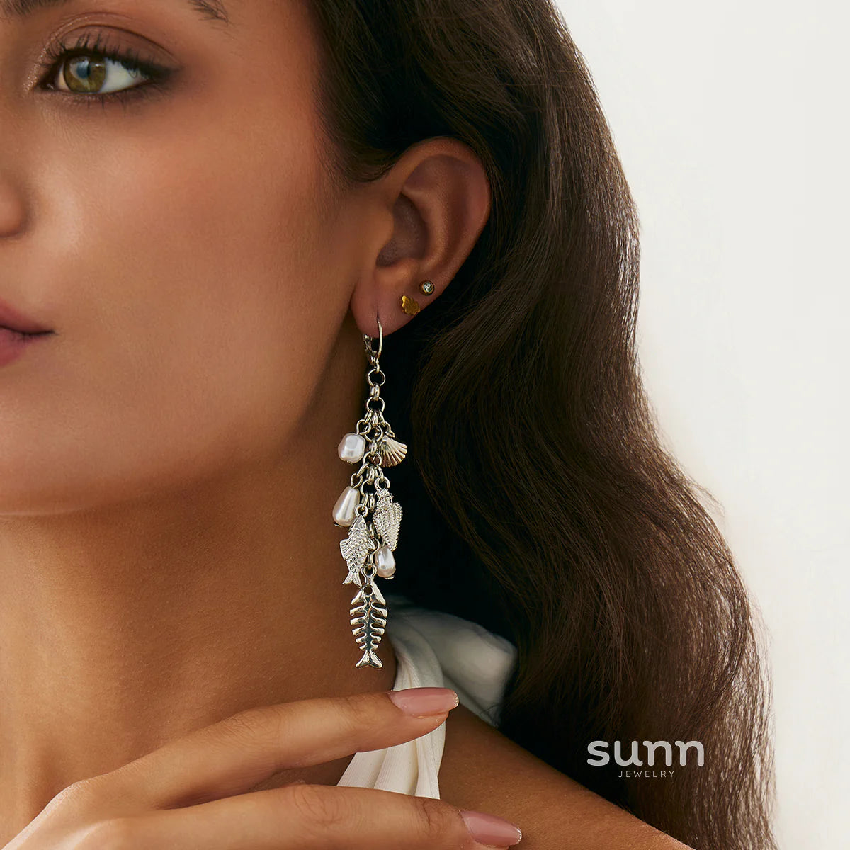 Kaylor Dainty Fish Tassel Earrings