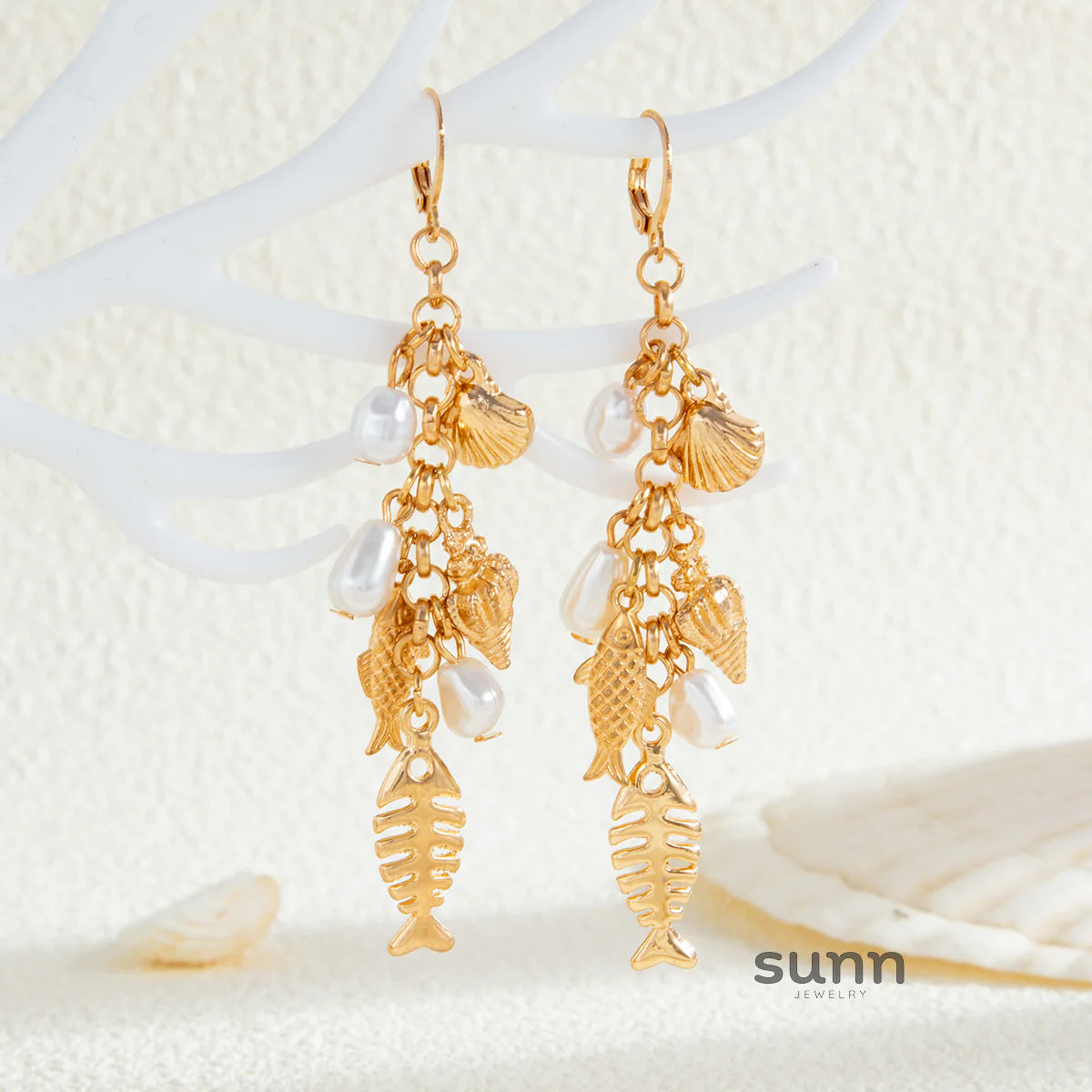 Kaylor Dainty Fish Tassel Earrings