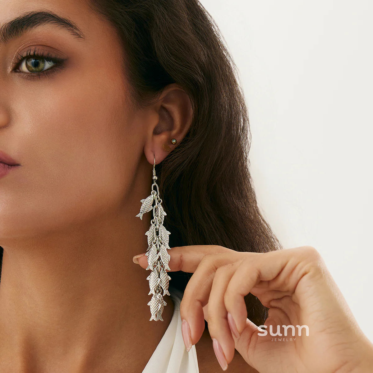 Kaylor Dainty Fish Tassel Earrings