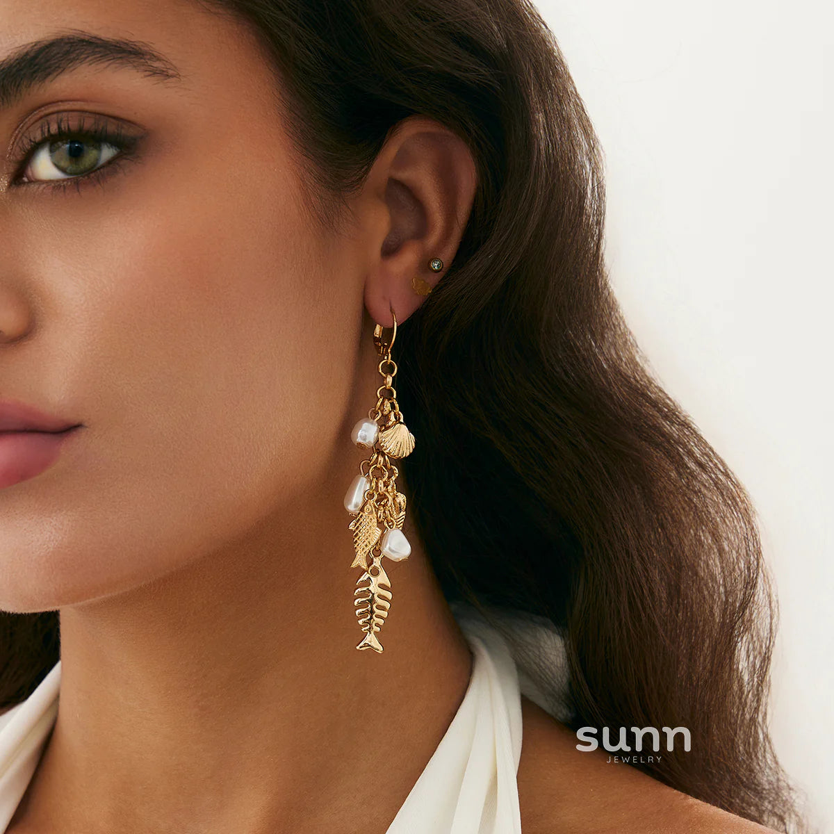 Kaylor Dainty Fish Tassel Earrings