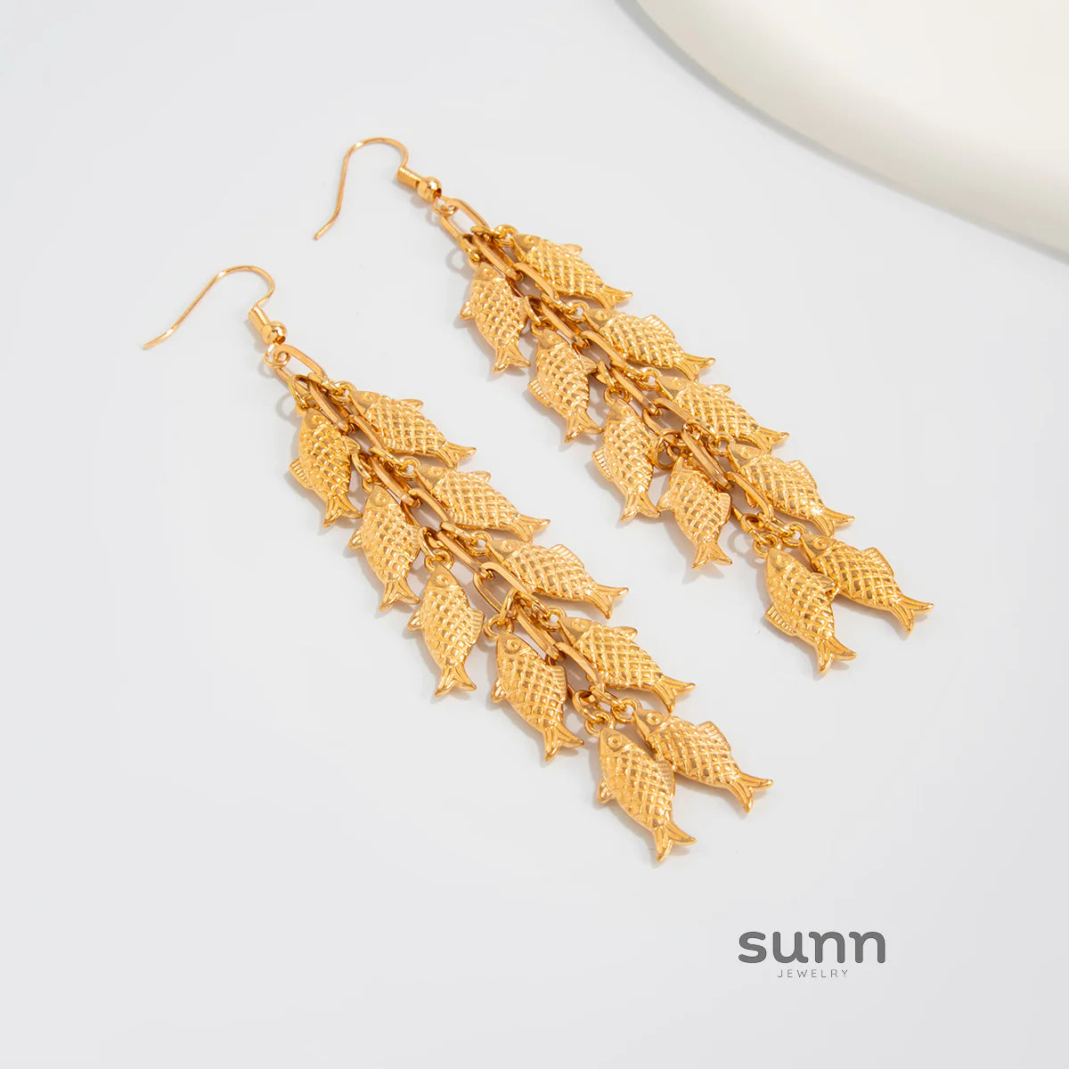 Kaylor Dainty Fish Tassel Earrings