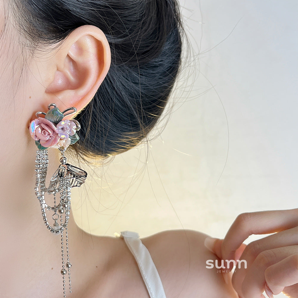 Kaylyn Floral Tassel Earrings [L3SQTHYM]