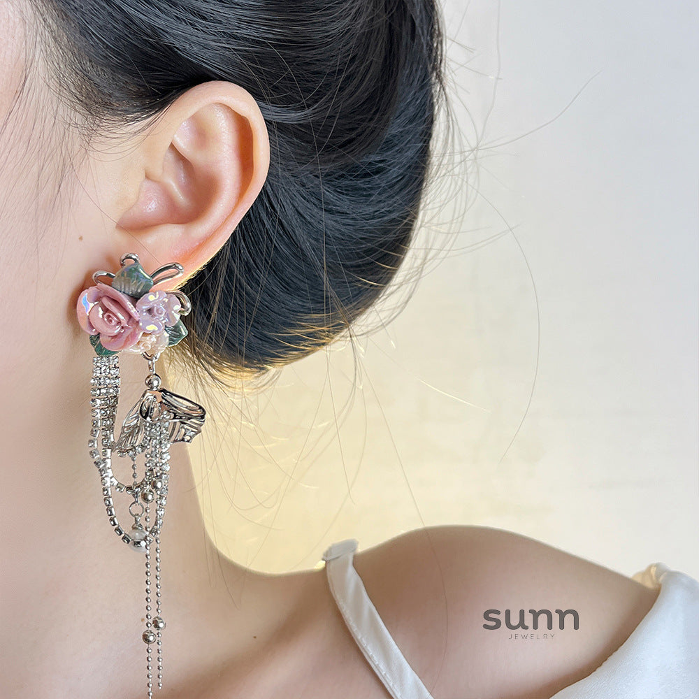 Kaylyn Floral Tassel Earrings [46NP9K7Y]