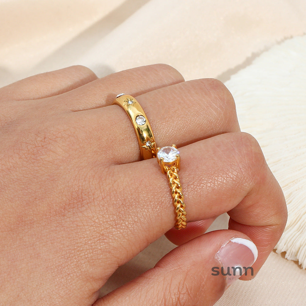 Kaylynn Floral Zircon Ring [AAGE61Q2]