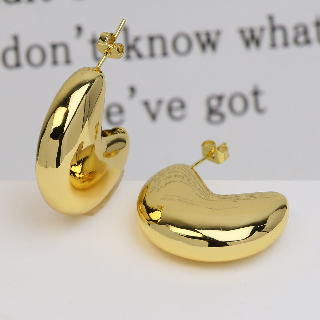 Kealani Sculptural Gold Earrings [NQMECE44]