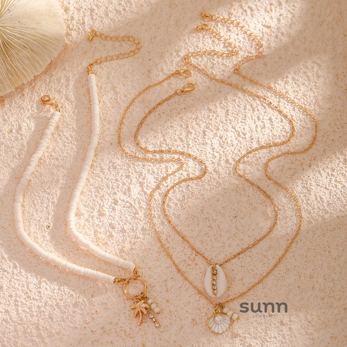 Keanna Boho Shell Layered Necklace Set