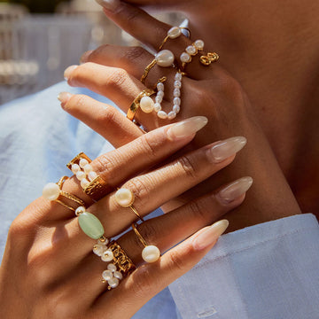 Keegan Freshwater Pearl Ring Set [XPZAF066]