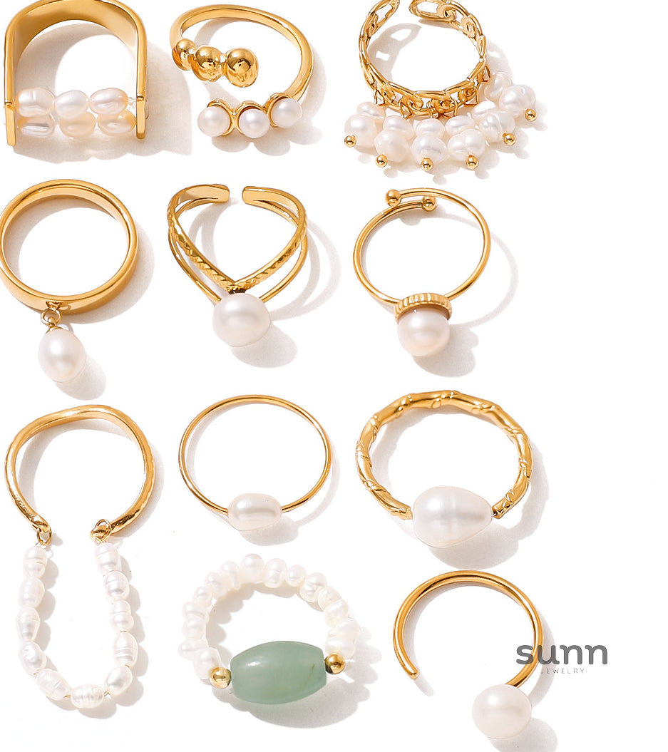 Keegan Freshwater Pearl Ring Set [HX8N4EQ3]