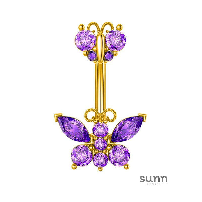 Keely Zircon Bow Navel Ring [9PCRBGUR]