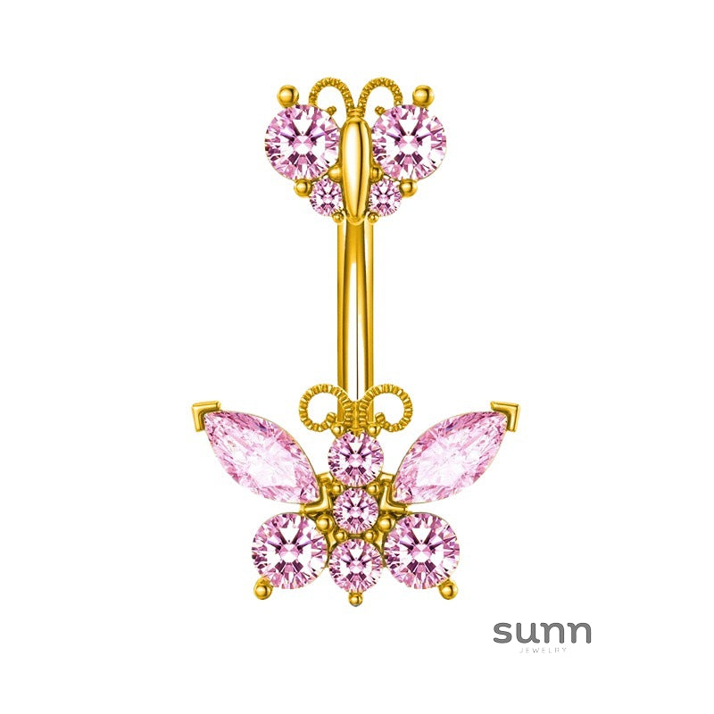 Keely Zircon Bow Navel Ring [DKIM3C0K]