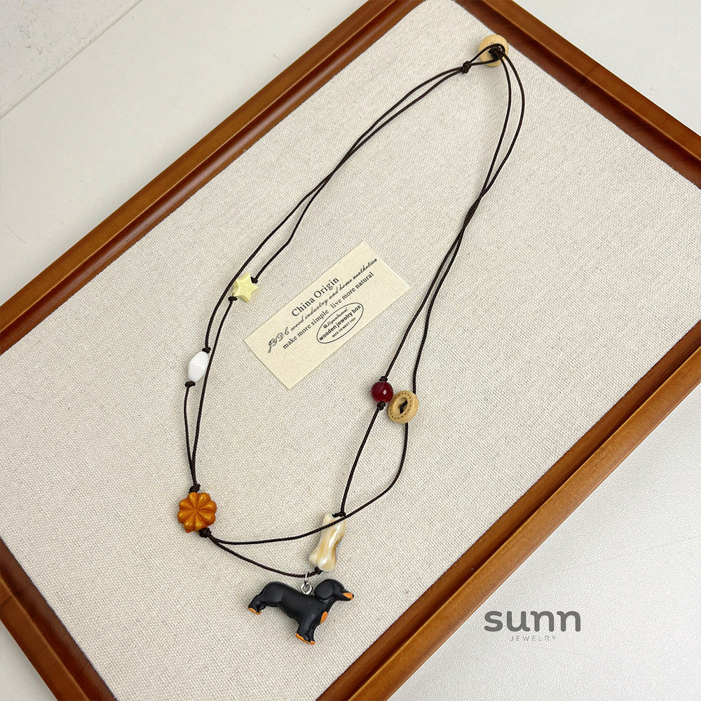 Keilyn Leather Puppy Necklace [QN6EEA3X]