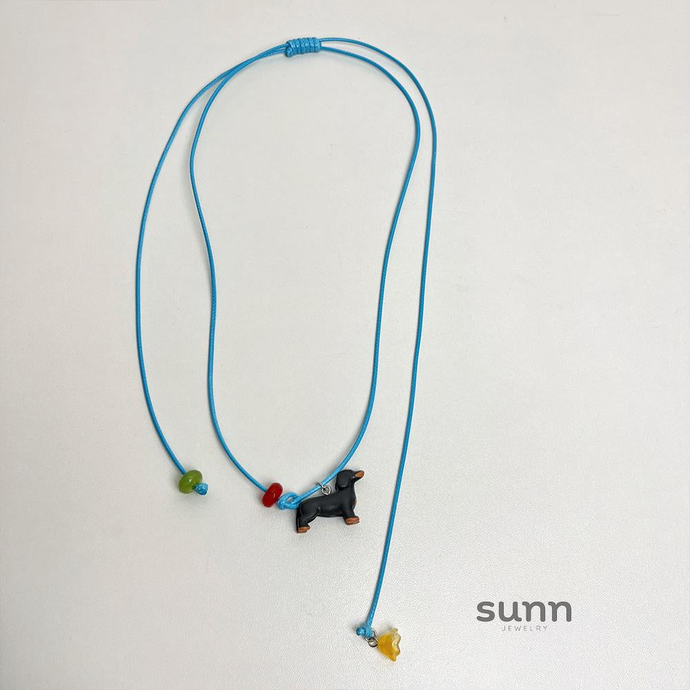 Keilyn Leather Puppy Necklace [WD00RT2V]
