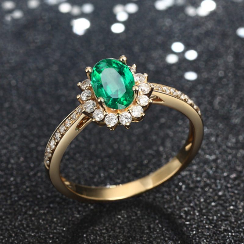 Kelcie Emerald Crystal Ring [SDVP0XAK]
