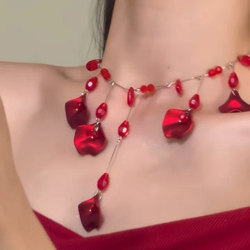 Kelley Tassel Rose Necklace